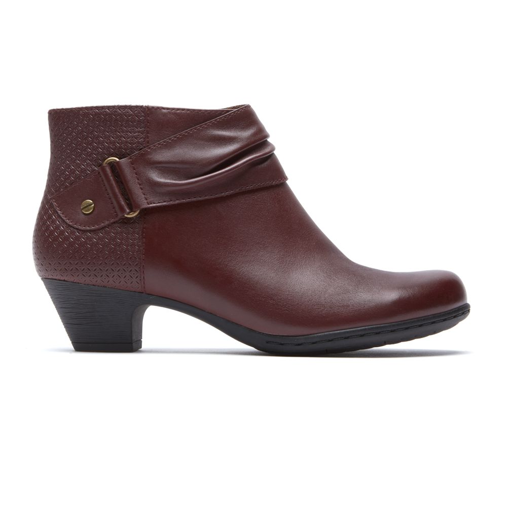 Rockport Brynn Rouched - Womens Ankle Boots - Brown - NZ (NZA-368704)